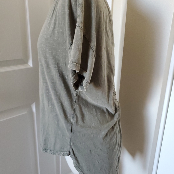 Anthropologie Pilcro Sage Green Distressed Cotton Short Sleeve T Shirt Women's S - Picture 4 of 7